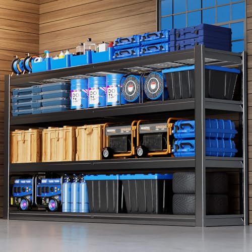 67" W Garage Shelving Heavy Duty, 4 Tier Garage Shelves, 68" H Adjustable Storage Shelving Unit, Commercial Metal Shelves for Warehouse, Basement, Shop, 67" W x 20" D x 68" H - size: 68"Wx20"Dx68"H | 4 Tier