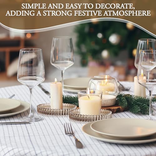 Honeydak Amber Glass Pillar Candle Holder Plates 4'' Round Glass Candle Tray Round Coasters for Table Centerpiece Wedding Party Home Bridal Shower Thanksgiving Christmas Decor(6 Pcs) - color: Amber
