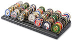 LIUYALO Military Challenge Coin Display Stand 6 Rows Stair Design Solid Wood Coin Holder Rack Gift for Military Army for Him Father Collectible Coins Holder Black Finish - color: black