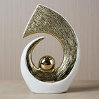 HAUCOZE Modern Sculpture Decor Abstract Statue Figurine Home Decoration Gifts Bookshelf Desktop Crafts Ceramic Arts 10 inch