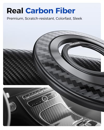 SYNCWIRE Carbon Fiber Magnetic Phone Ring Holder for MagSafe - Magnet Phone Grip Stand with 360° Rotation & Reinforced Hinge Compatible with iPhone 16 15 14 13 Pro Max Plus MagSafe Accessories - color: Single Ring-1PCS-Carbon Fiber