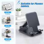 Phone Stand for Desk, 2 Pack MT-6 Desk Cellphone Holder for Office Universal Smart Foldable & Height Adjustable Compatible Under 8” Device, Black - color: Black