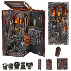 CCCDF Book Nook Kit, DIY Miniature Dollhouse, Library Booknook Kit Bookend Bookshelf with LED Light for Adults Teens (Haunting Relics) - style: Haunting Relics