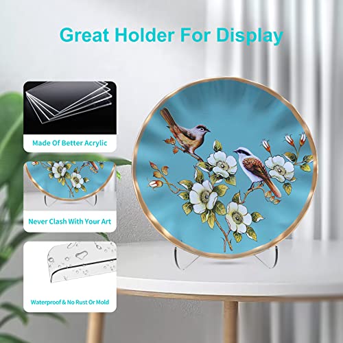 Boloyo 60-Degree Angle Acrylic Plate Display Stand , 4.5 Inch 5PC Clear Acrylic Display Holder Easel Base for Home Office Kitchen School Art Display - color: 60-Degree Angle, size: 4.5 inch(5PC)