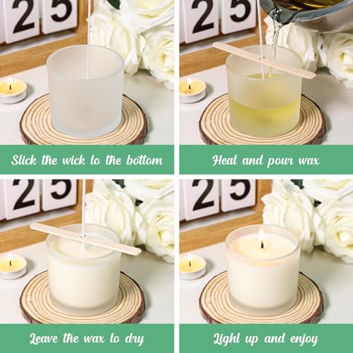 SUPMIND 4oz Candle Jars 12 Pack - Frosted Bulk Small Glass Candle Containers with Bamboo Lids, Stickers and Labels - Dishwasher Safe - color: Frosted, size: 4oz