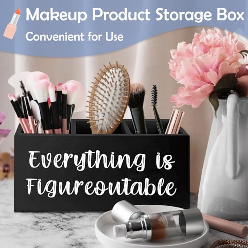 SNNDER Everything is Figureoutable Pen Holder, Inspirationsl Desk Decor, Positive Gifts for Women Men, Motivational Acrylic Pen Pencil Holder Organizer for Home Office Desk Accessories - color: Everything is Figureoutable