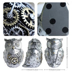 Pigort Unique Owl Statue Figurine - Mechanical Steampunk Style Polyresin Sculpture - 6.6-inch High - Ideal Gift for Boys and Boys' Room Decor
