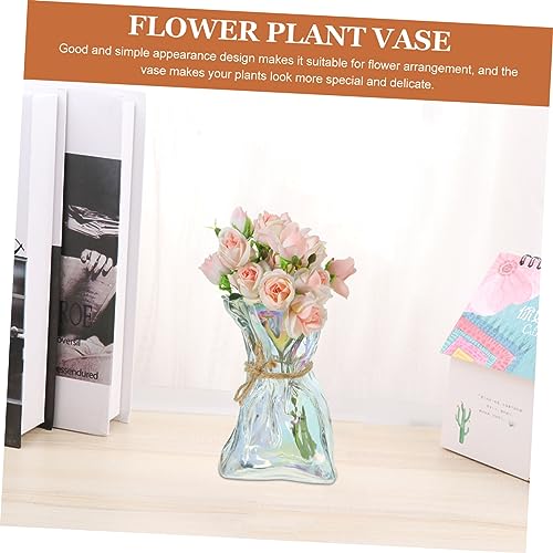 Ipetboom Abstract Irregular Shaped Glass Vase Decorative Art Planter for Home Office Garden Unique Minimalist Flower Container for Kitchen Dining Accent