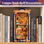 Fsolis Book Nook Kit Día De Muertos - 3D Wooden Puzzles for Adults DIY Miniature House Bookshelf Decor Decorative Bookends Gifts for Women Book Lovers (Plaza de Los Muertos) - style: Plaza de Los Muertos