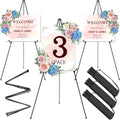 AROIC 63" Easel Stand for Display, 3 Pack Portable Foldable Metal Easel, Easels for Signs Wedding Logos,Arts, Painting,Adjustable Floor Easels with 3 Storage Bag - style: 3P