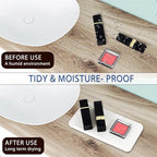 4PCS Water Absorbing Stone Tray, Quick Drying Diatomite Stone Sink Tray, Water Absorbent Stone Coasters for Bathroom Counter, Kitchen Soap Dish Holders Toothbrush Holders in Modern Home - color: White