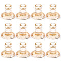 12pcs Amber Taper Candle Holders, Glass Crystal Candlestick Holders Bulk, Clear Candle Holders for Dining Table Centerpiece - color: Amber 12pcs