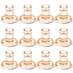 12pcs Amber Taper Candle Holders, Glass Crystal Candlestick Holders Bulk, Clear Candle Holders for Dining Table Centerpiece - color: Amber 12pcs