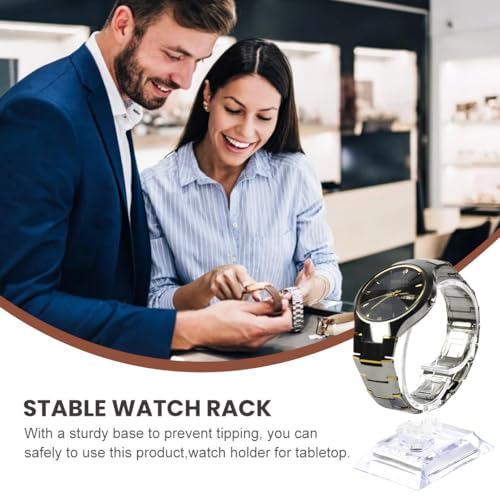 2 PCS Clear Watch Display Stand Wrist Jewelry Bracelet Display Stands Rack Shop Showcase Holder Stretchie Bangle Bracelet Display Stand
