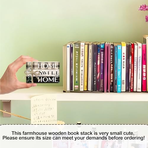 Mini Decorative Books For Home Decor, Small Wood Book Stack For Table Decor, Home Decor Book For Living Room Mantel, Farmhouse Stacked Books Decorative（L35） - color: Green Leaves home