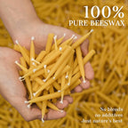 DEYBBY 20 Minute Beeswax Meditation Candles - 24pcs Mini Beeswax Taper Candle Gift Set with 2 Small Candle Holders