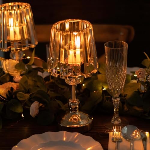 Efavormart 2-Pack 11" Gold Candle Lamp Centerpiece, Minimalist Nordic Glass Votive Holder Set for Wedding Tables & Home Décor - color: Classic Empire | Gold, size: 11"