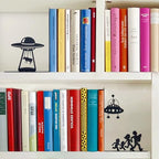 Alien Decor UFO Decor - Unique Bookends for Kids and Adults - Decorative Bookends for Shelves - Black Modern Bookends for Avid Readers - Fun Stylish Alien Gifts