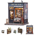 Book Nook Kit - DIY Adult Miniature Dollhouse, Hair Salon Themed, 3D Wooden Puzzle Bookend, Bookshelf Decor Gift for Family and Friends (John's Hair Salon) - style: John's Hair Salon