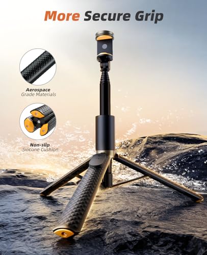 Vimose Phone Tripod & Selfie Stick with Remote, Portable, Lightweight for Video Recording Vlog, Extendable Travel Tripod Stand Compatible with iPhone Android, Black, 62" - color: Black