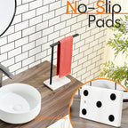 Black Towel Racks Stand 1-Tier Hand Towel Holder for Bathrooms Vanity Countertop with Heavy Marble Base Thicken Steady, Stainless Steel AN7002MB - color: Matte Black, size: 1-Bar