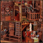 MiniCity Book Nook Kit, DIY Miniature Dollhouse Booknook Kit, 3D Wooden Puzzle Bookend Bookshelf Insert Decor with LED Light for Teens and Adults (Roaring Twenties Speakeasy) - style: Roaring Twenties Speakeasy