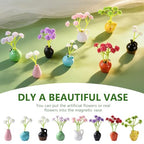 8 Pcs Cute Fridge Magnets Mini Vase Magnets for Fridge with Artificial Flowers, Tiny Ceramic Vase Refrigerator Magnets, Decorative Cute Magnets for Kitchen, Office, Locker, Whiteboard