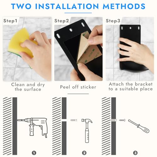2PCS Dispenser Drip Tray Wall Mount Soap Dispenser Bracket,Laundry Detergent Drip Catcher Prevent Dripping and Spraying, Easy to Clean(Black - color: Black