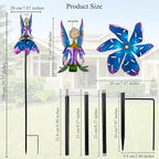 Wind Spinner Outdoor,Waterproof Garden Windmill Spinners,Kinetic Metal Sculpture for Outdoor Yard Lawn Patio Decorations - size: Fairy Wind Spinner