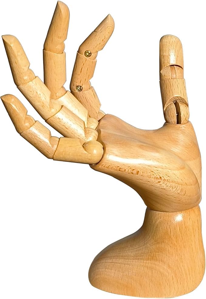 Mannequin,Mannequin Hand,Hand Model,Hand Mannequin for Nails,Drawing Mannequin,Wooden Hand,Wooden Mannequin,Wood Hand,Hand Model for Drawing,Female Hand of Right. - color: Female_right 7.5 in