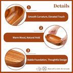Mechi 4 Pack Decorative Oval Wood Bowl, 7 Inch Long Handcrafted Wooden Boat Bowl, Small Entryway Catchall Tray Holder for Snack, Sauce, Jewelry, Ring, Key, Remote, Home Decor, Table Centerpiece