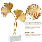 Metal Ginkgo Leaf Ornaments, Gold Ginkgo Leaf Desktop Decoration Sculpture, Modern Creative Home Décor Accents Statue for Office, Bedroom, Bookshelf