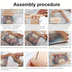 Tontut DIY Diamond Art Tray Wooden Pallet Kits, Christmas Gift Kitten 5D Cartoon Handle Craft Painting kit, Suitable for Home, Party, bar, Christmas, can be Given as a Gift to Relatives, Friends - color: Christmas Cat
