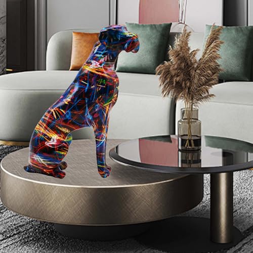 Dog Graffiti Ornament Statue, Collectible Graffiti Decorations for Living Room, Colorful Art Sculpture,for Office Desk Table Top Bedroom Book Shelf Abstract Statue (Colorful) - color: Colorful