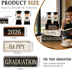2026 Graduation Table Decorations Class of 2026 Senior Tiered Tray Decor Wooden Block Signs Farmhouse Congrats Grad Tabletop Party Centerpiece for Tables Wooden Sign for Home Decor - style: graduate