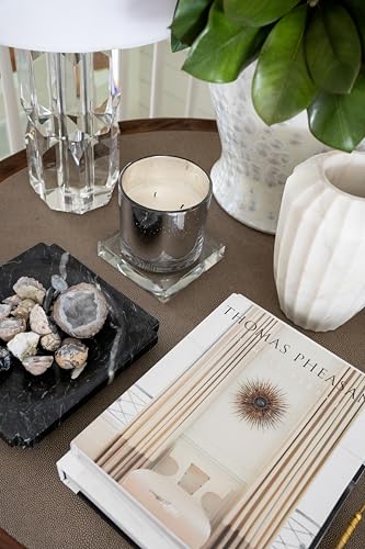 Crystal Candle Dish — by Alice Lane Home Collection — Size Small — Clear K9 Crystal Design — Smooth, Round Cutout is Perfect for Your Favorite Candle or Diffuser — Centerpiece with Elevated Style - size: Small