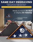 Officially Licensed U.S. Army Flag Display Case – Solid Wood Military Flag Case with Personalized Engraving – Veteran, Memorial & Retirement Gift – Fits 5’ x 9.5’ Folded Flag (Rustic Brown) - color: Rustic Brown