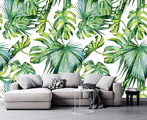 Cliouar-Wall Mural Wallpaper for Bedroom Living Room 3D Mural Monstera Tropical Plant Green Plant Banana Leaf Palm Leaf 158" x 110"(Not Self-Adhesive) - color: Murals-13, size: 158" x 110"