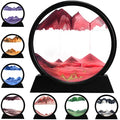 rysnwsu 3D Dynamic Sand Art Liquid Motion, Moving Sand Art Picture Round Glass 3D Deep Sea Sandscape in Motion Display Flowing Sand Painting Relaxing Desk Toys (Red, 12'') - color: Red, size: 12''