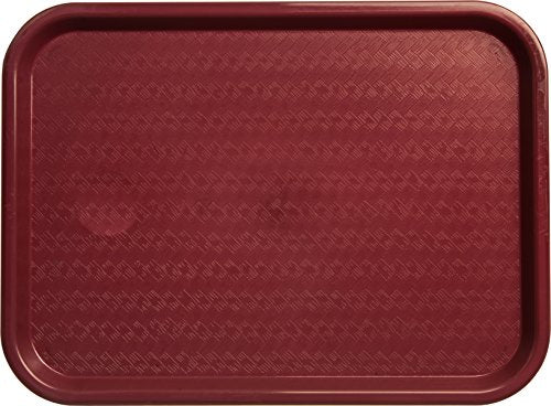 Carlisle FoodService Products CT121661 Café Standard Cafeteria / Fast Food Tray, 12" x 16", Burgundy - color: Burgundy
