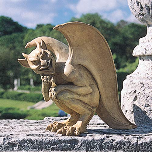Design Toscano OS68829 Legend of Cambridge Hopping Gargoyle Gothic Decor Statue, 12.5 Inch, Stone - style: Hopping Gargoyle