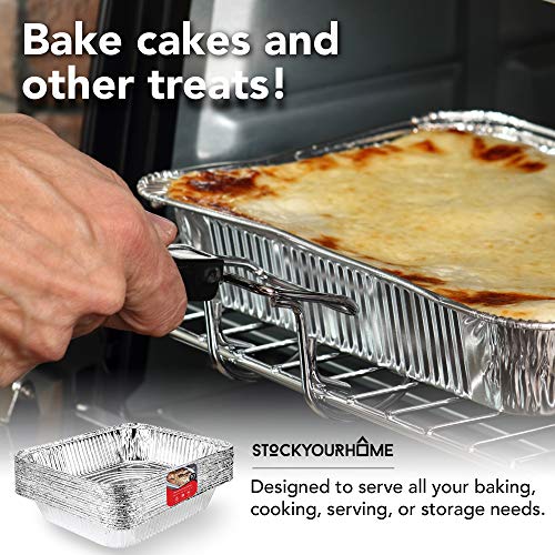 Aluminum 9x13 Disposable Foil (25 Pack) – Half Size Deep Steam Table for Cooking, Heating, Storing, Prepping Food, Stock Your Home - size: 25 Pack