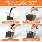 Sukh Candle Sand Wax with Wicks and Wick Tabs- 450g DIY Black Pearled Candle Wax, Refillable Pearled Sand Candles with Wicks, for Making Candles for Halloween, Party - color: Black