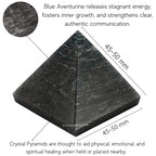 Amazing Gemstone Blue Aventurine Pyramid Crystal Healing Stones - 2" Great Pyramid Figurine of Natural Stone Pyramid for Meditation, Reiki, Chakra Balancing and Crystal Pyramids Grid - color: Blue Aventurine