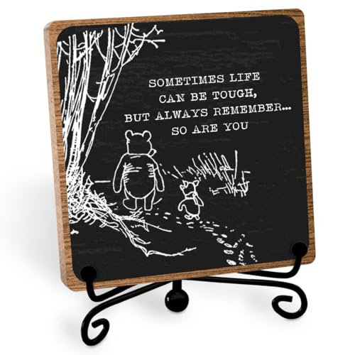 Winnie Inspirational Desk Sign Pooh, Cute Inspirational Gifts for Women Men, Friends Family Apart Gifts, Sympathy Keepsake, Motivational Table Desk Cubicles Accessories Decorations - style: Inspirational Sign 01
