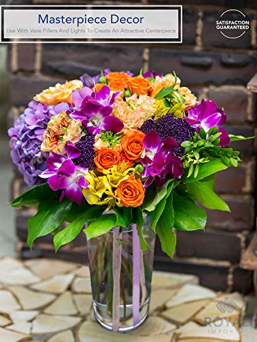 Royal Imports Flower Vase Acrylic Cylinder - Decorative Centerpiece for Home or Wedding - Non Breakable Plastic, 5"X8" Tall Round - Clear - size: 5" x 8" - Single Vase