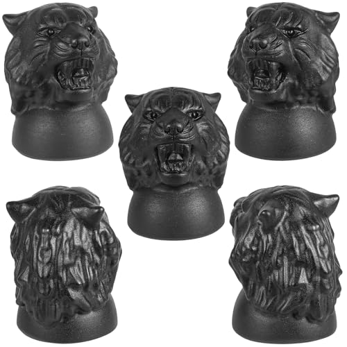 Nupuyai Hand Carved Tiger Head Statue for Home Decor, Natural Black Obsidian Crystal Figurine Stone Sculpture Decoration for Fengshui - style: Tiger Head