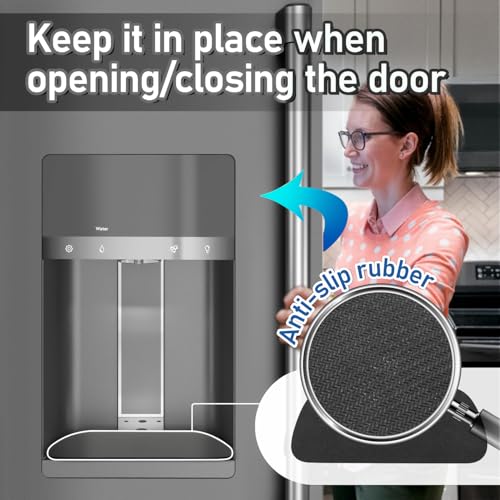 LOPNUR Refrigerator Drip Tray Catcher 2 Pack - 8.3"x3.1" Cuttable Refrigerator Mats Hide Stains, Fridge Ice Water Dispenser Absorbent Mat for Samsung Whirlpool GE, Fridge Drip Pad (Trapezoid, Grey) - color: Grey, size: Trapezoid - 8.3"x3.1"