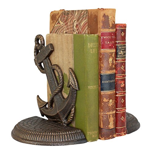 Design Toscano Maritime Anchor Cast Iron Sculptural Bookend Pair - style: Maritime Anchor