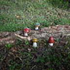 Ceramic Mushrooms Figurine Garden Decor, Lawn Mushrooms Decor, Garden Pots Decoration, Set of 4, 3 Inches High - style: Small-4